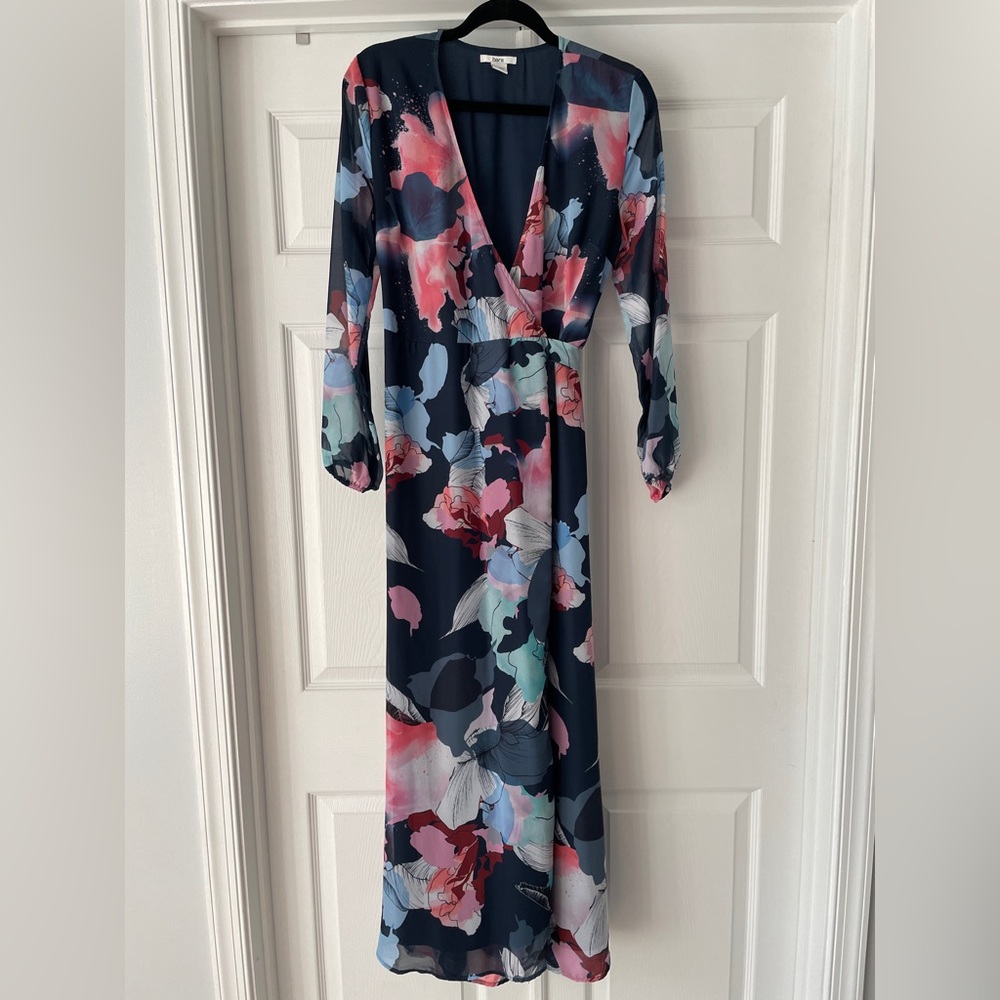 Bar III Multicolor Floral Long Sleeve Dress
